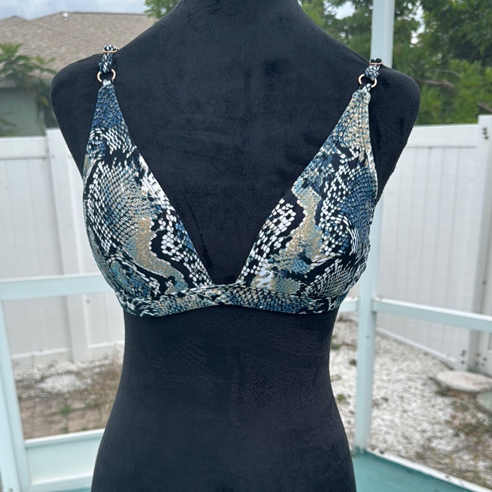 Snake Print Bikini Top